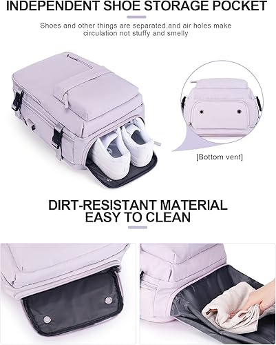 Miniatura 6 de winspansy Mochila de viaje para mujer y hombre, A10-púrpura (juego de 2 piezas), Grande