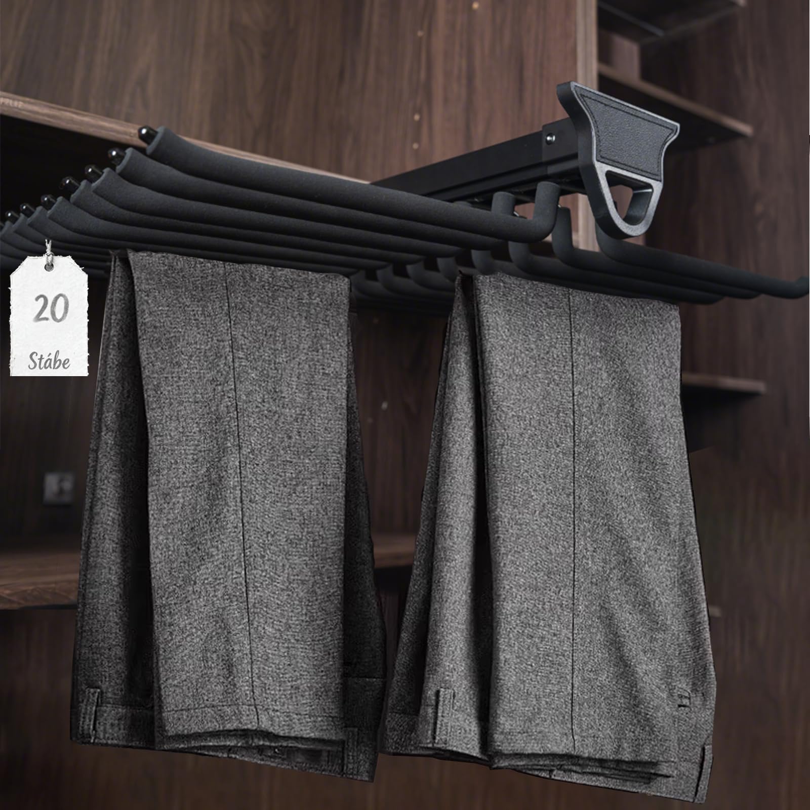 Cintre extensible pour penderie robuste 27kg en velours antidérapant