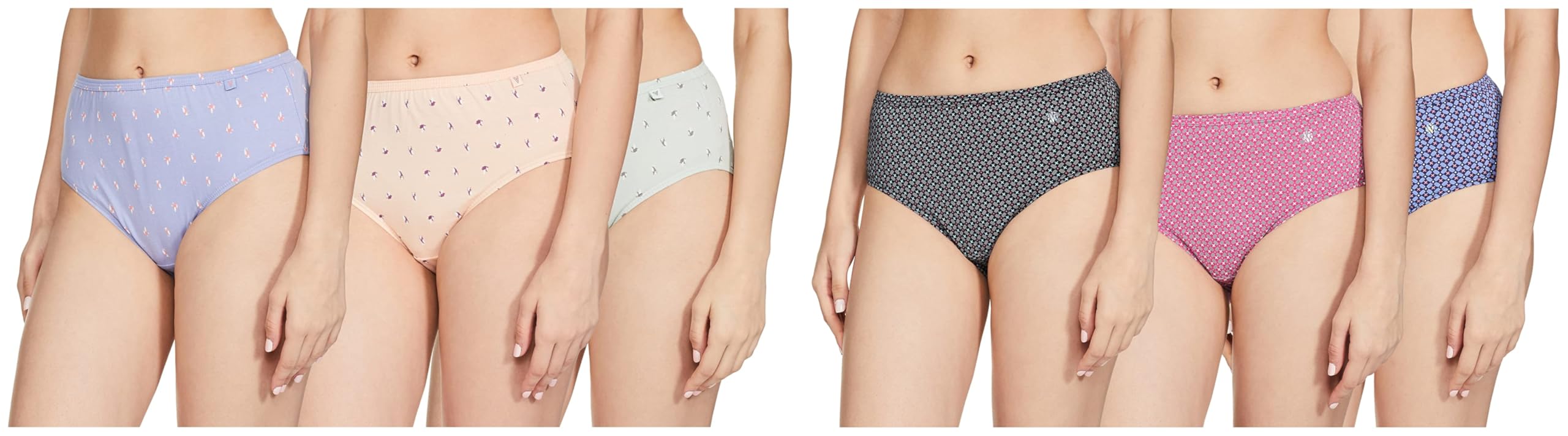 Women Anti Bacterial Hipster Panty - 100% Super Combed Cotton - Pack of 6 - No Marks Waistband-image-37
