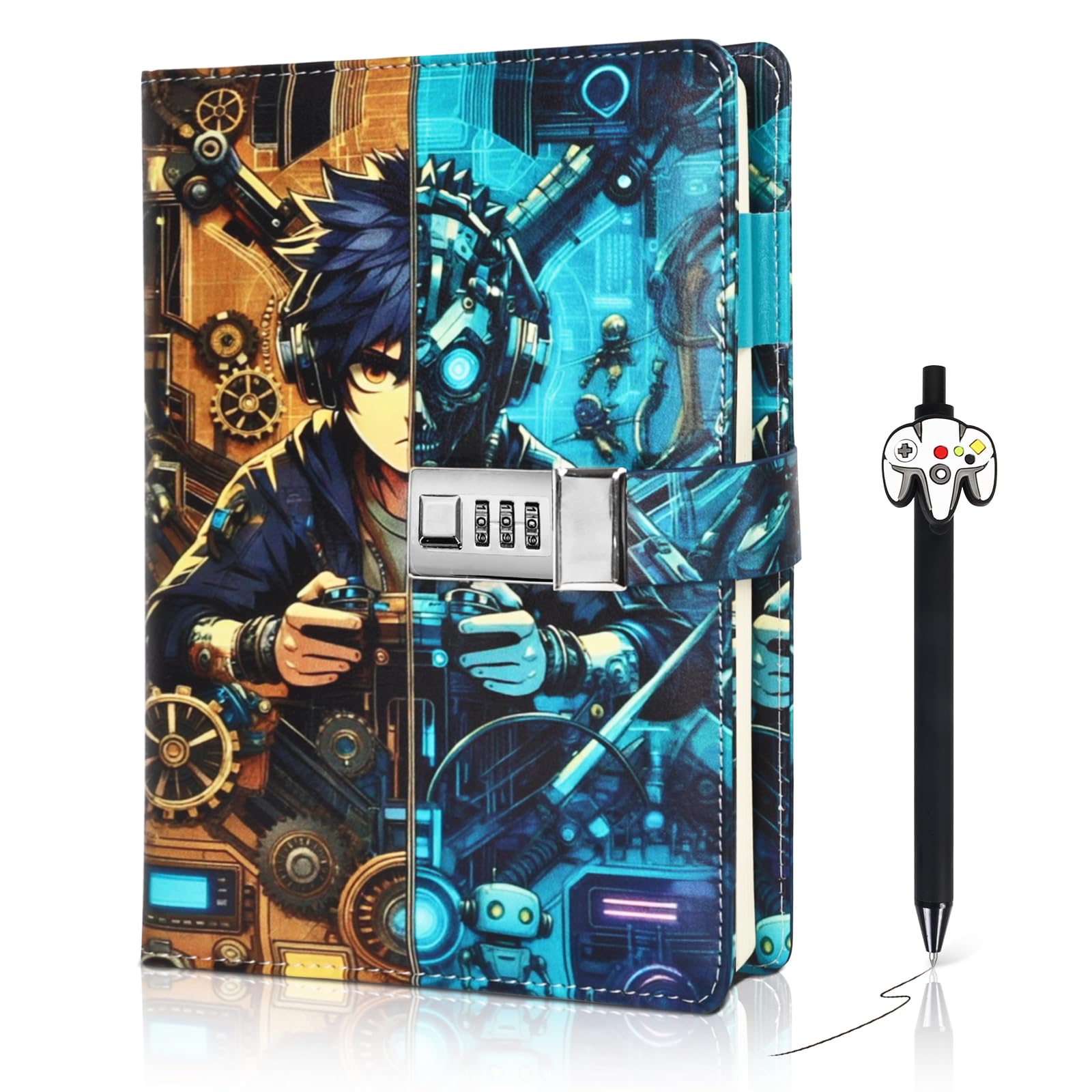 Velvdovyre Diary with Lock for Boys Game Lockable Diary Journal with Code Kid's Cool Gifts for 6 7 8 9 10 11 12 13 14 15 16 ages