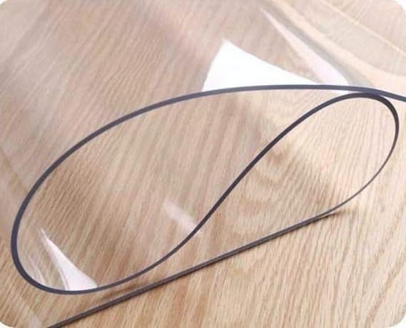 Toptablecloths PVC Table Cover/Protector Transparent Made to Measure 60x60 cm