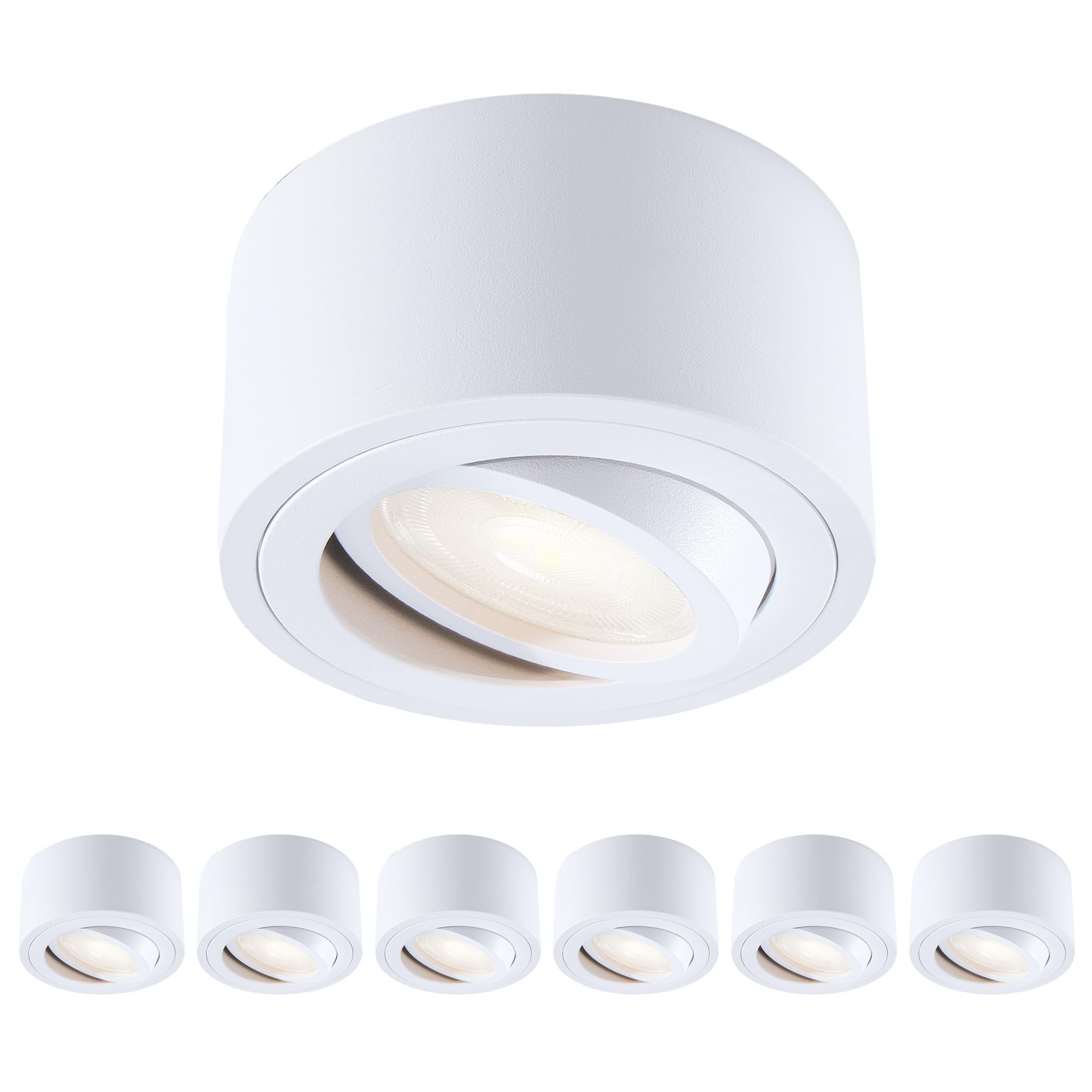 mega lumen Dimmable LED Ceiling Spotlights (Pack of 6), 30°Swivel 5W 3CCT CRI90+