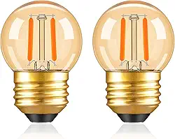 Lâmpadas Led G40 De Baixa Potência, Brilho Quente, E26 Âmbar, 1W, 10 Watts, Lâmpada De Baixo Lúmen, Lâmpadas Edison Pequenas, Luz Curta E Fraca Para Abajur, Quarto, Branco Quente 2200K 1