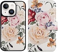 Vista 13 de Funda tipo cartera para iPhone 14 Pro Max, funda desmontable con tapa y bloqueo RFID, 4 ranuras para tarjetas, funda de piel sintética de alta