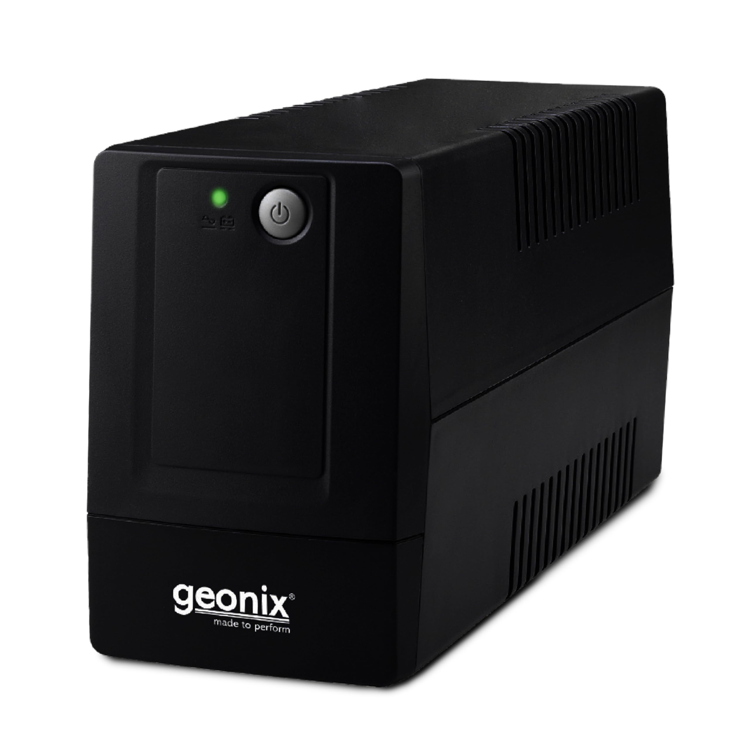 Geonix GXUPS600VA UPS 600VA/360W, Uninterrupted Power Supply System for Desktop PC Computers, Voltage Regulator, Auto Restart, Cold Start Function, BIS Approved, 2 Years Warranty, Black