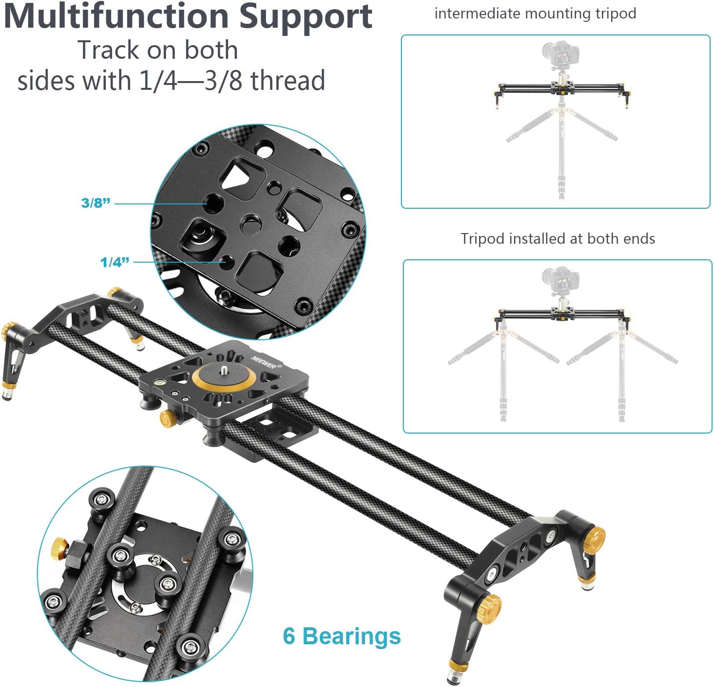 Bеѕt Cуbеr Dеаlѕ 🔥 Neewer Carbon Fiber Camera Track Slider Video Stabilizer Rail with 6 Bearings (31.5/80cm) Blасk Frіdау - 50% оƒƒ Neewer Carbon Fiber Camera Track Slider Video Stabilizer Rail with 6 Bearings (31.5/80cm)