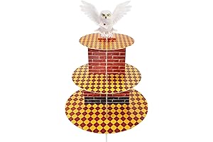 Sparkling Snow Owl Cupcake Stand: Enchanting Display for Harry Potter Celebrations