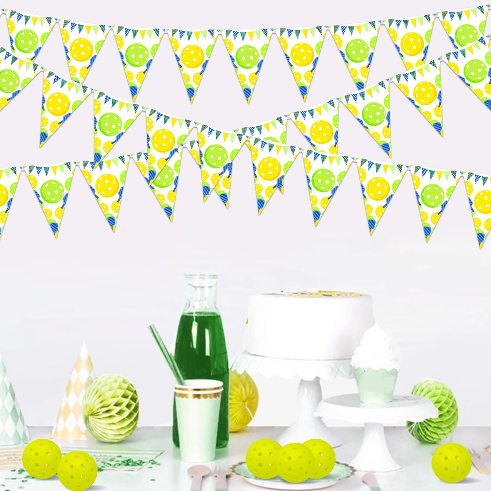 3 Pack Pickleball Pennant Banners – Funny Pickle Theme Triangle Garland Flags For Parties - View #8