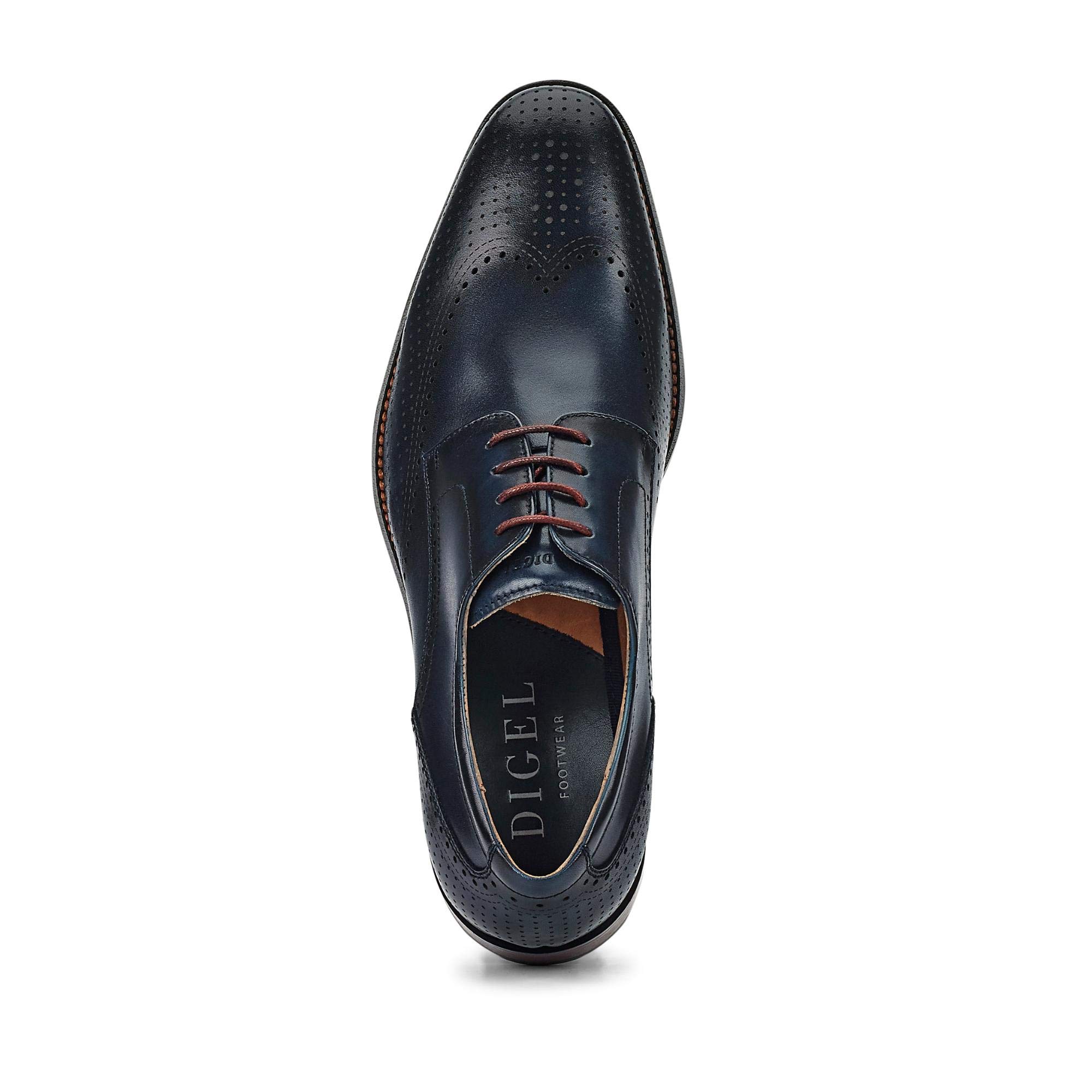 DIGEL Selleng Herren Business Schuhe | Echtleder Derbys mit Brogue-Muster, Elegante Schnürschuhe für Büro, Hochzeit, Festliche Anlässe | Größe 44 EU