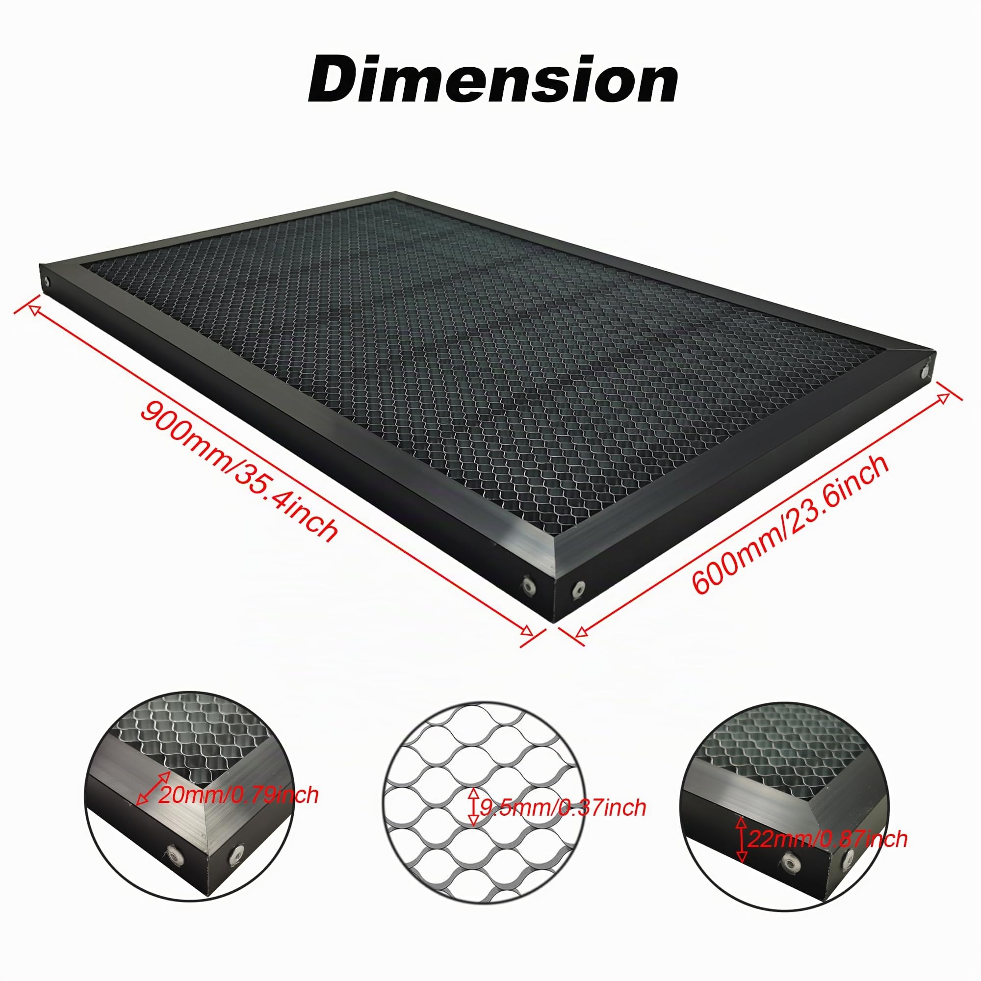 MCWlaser Table en nid d'abeille Laser 900 x 600mm Honeycomb Table pour la Machine de Gravure de découpe de graveur Laser CO2 expédiée d'europe Hors Taxes
