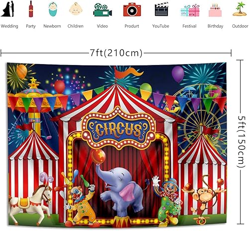 Miniatura 5 de GYA Telón de fondo rojo de circo para parque de atracciones, tiendas de campaña Stratus, carrusel de carnaval, para niños, niñas, primer primer