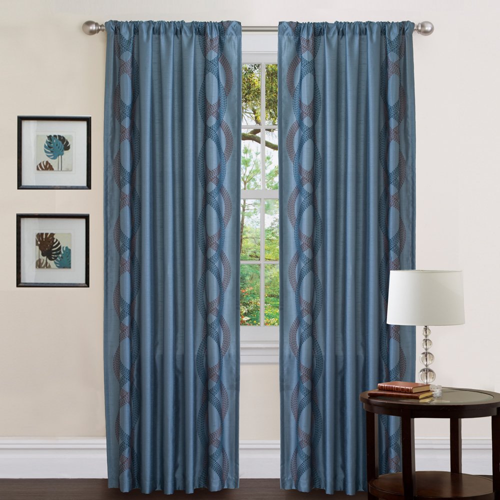 Lush Decor 84-Inch by 54-Inch Talon Panel, Blue/Brown