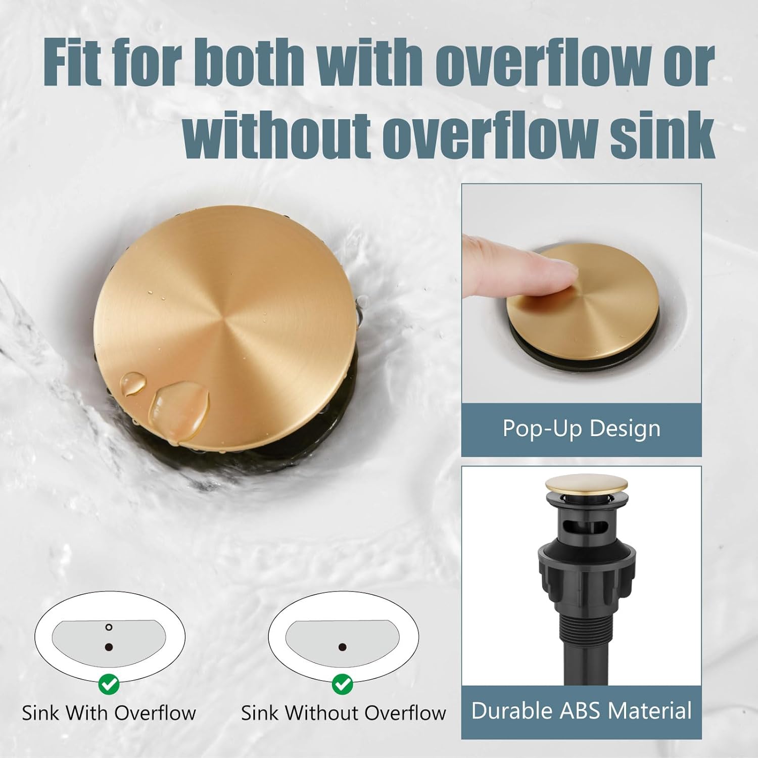 Aolemi 4 Inch Centerset Bathroom Sink Faucet Vintage 2 Cross Handles RV Mixer Tap Basin Vanity Lavatory Utility for Sink 3 Hole Include Water Hose Pop Up Drain with Metal Cover Antique Brass - Image 8