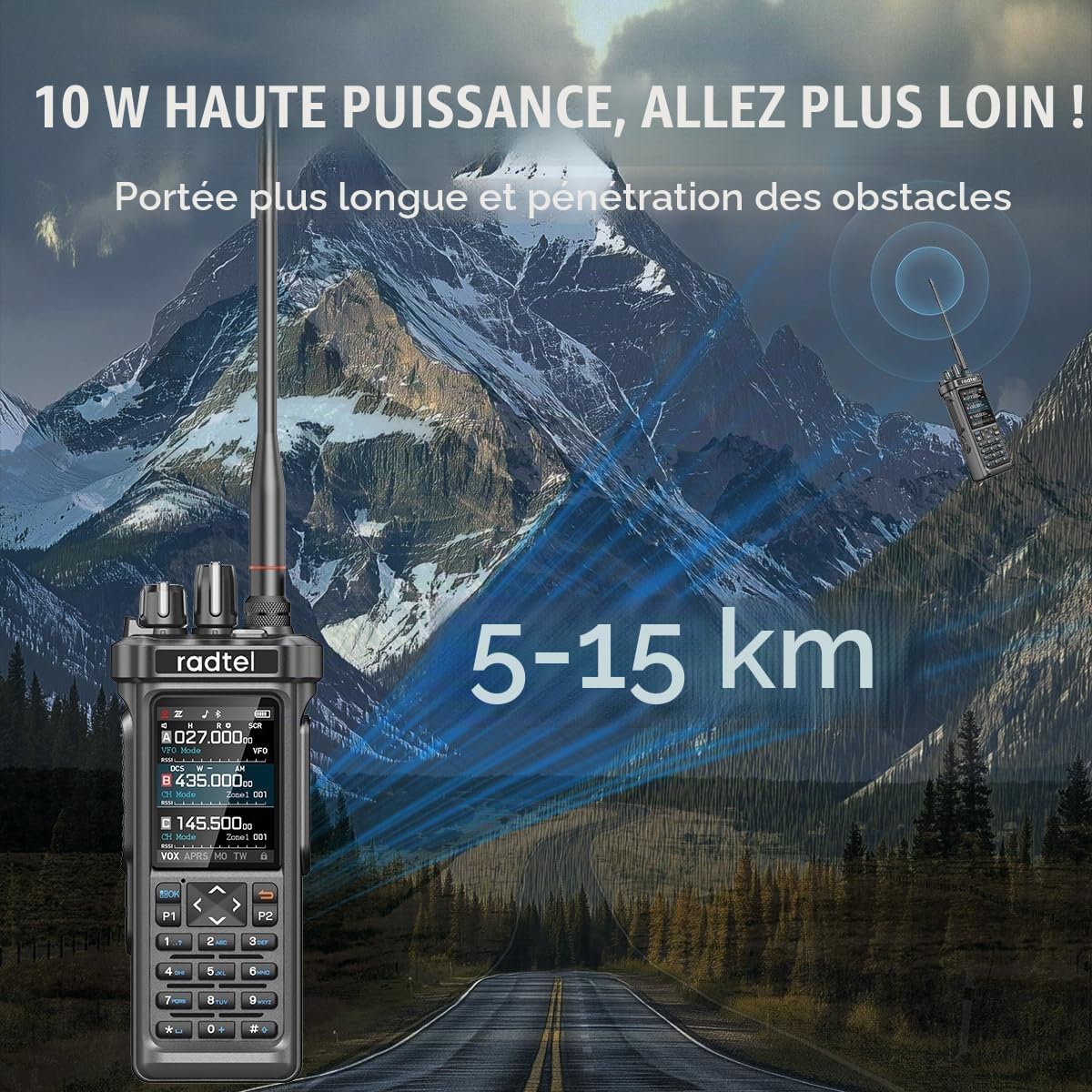 Radio amateur Radtel RT-950 PRO, GPS/APRS, talkie-walkie 10 W, émetteur-récepteur portatif longue portée, réception AM/FM/CB/SW/MW/LW, programmation via application Bluetooth, NOAA, analyseur de spect