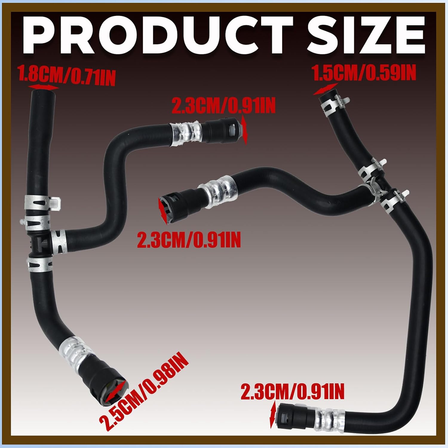 Engine Heater Hose Set Assembly Replacement for Buick Enclave 2008-2017 for GMC Acadia 2007-2017 for Chevrolet Traverse 2007-2017, Replace 20765678 25862087 25862088 626-562