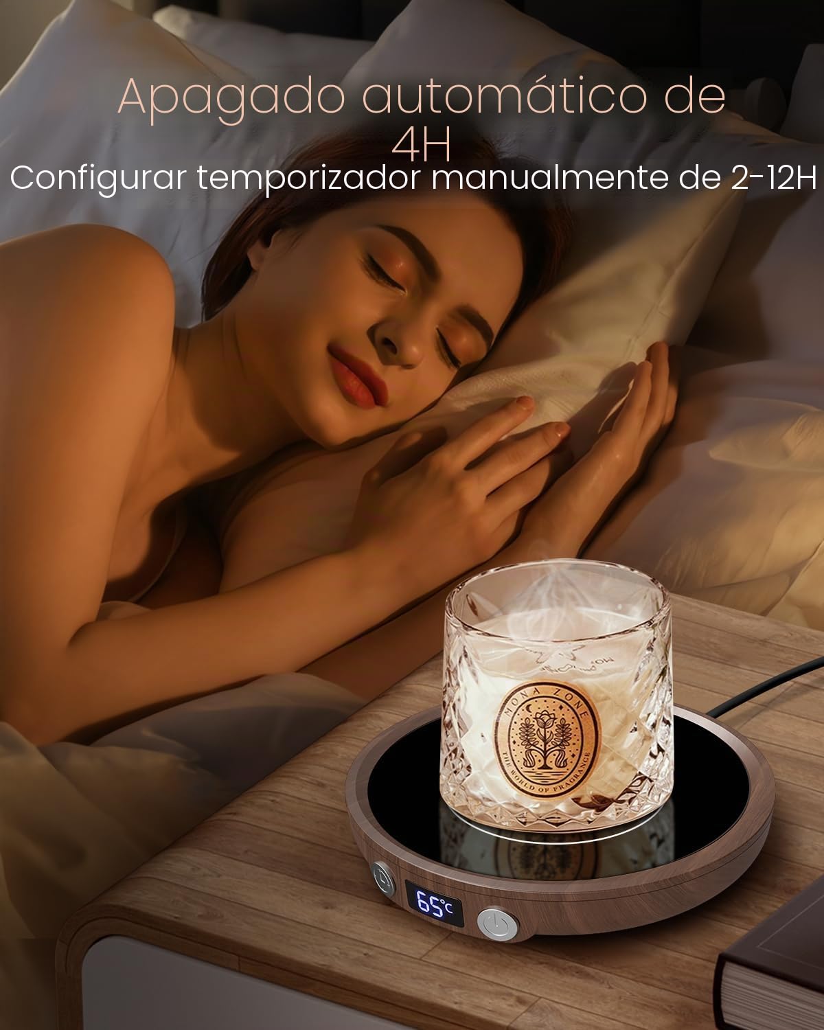 Calentador de Tazas,MQFORU Calentador de Tazas de café,Calentador de Tazas con 3 ajustes de Temperatura,Temporizador de 2-12H Apagado automático de 4 Horas Placa calentadora de Velas