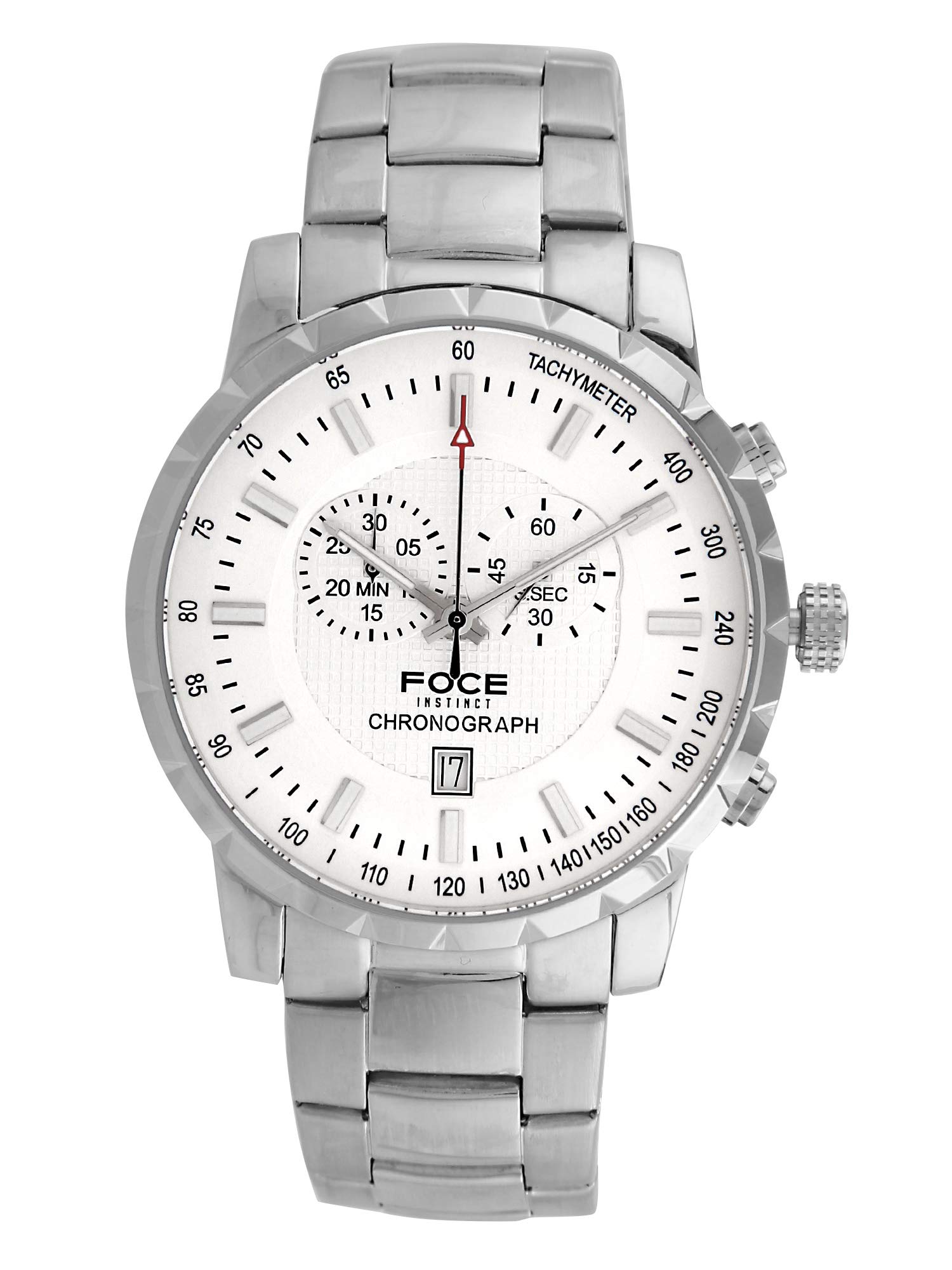 FOCE Chronograph White Dial Metal Belt Watch for Men-[FS08SSM-WHITE] (B078Q3WDQC) Amazon Price History, Amazon Price Tracker