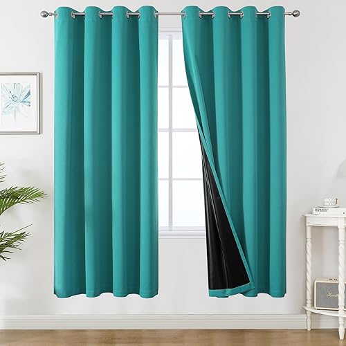 Miniatura 23 de Estelar Textiler Cortinas opacas 100% blancas para habitación, cortinas opacas con aislamiento térmico y bloqueo total de luz con ojales de 84