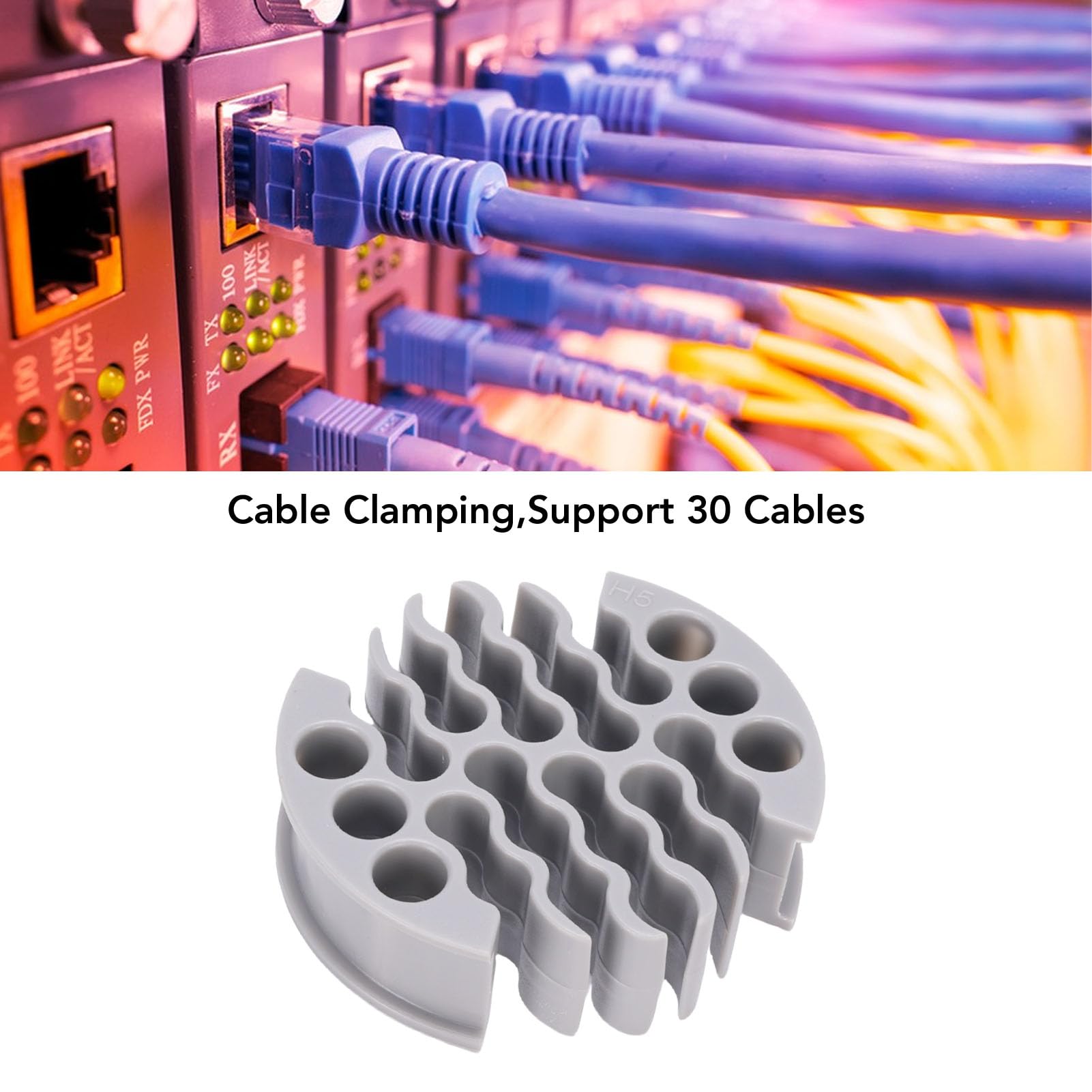 Wire Comb, 30 Holes Cable Management Organizer Tool with 0.28in Hole Diameter for CAT 5 CAT 5E CAT 6 and Shielded Wires - Image 2