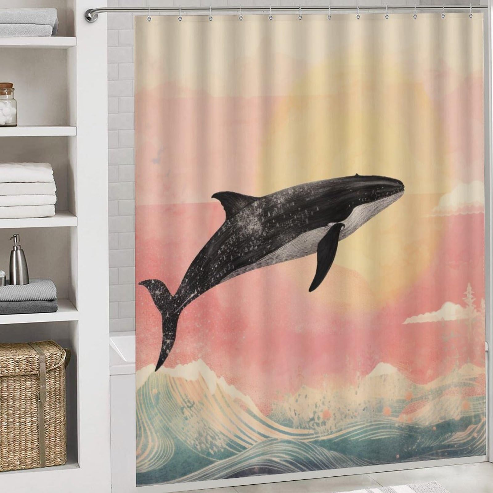 Duschvorhang Makronen Design – Wasserdicht, 183x183 Cm, Mit 12 Haken