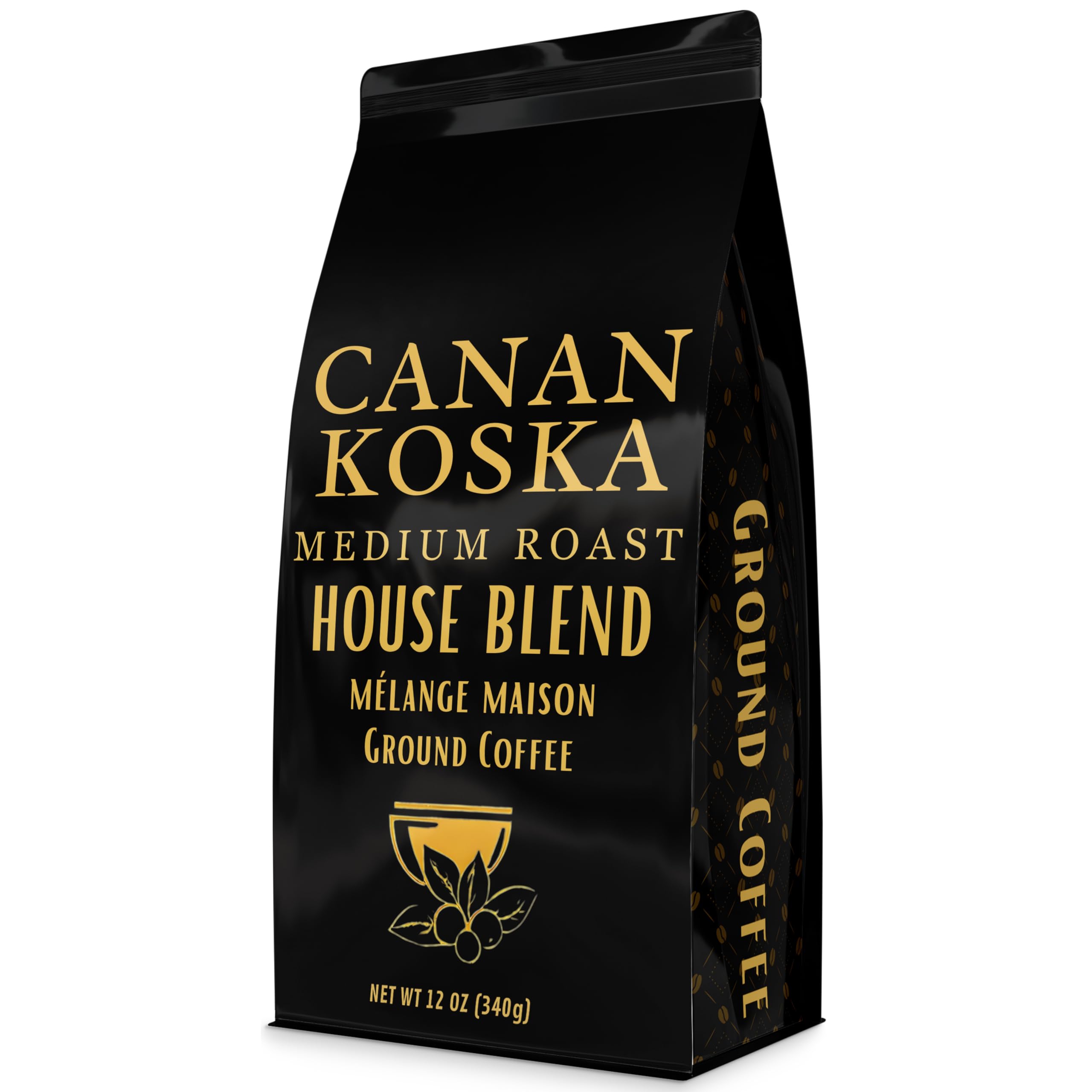 Canan Koska House Blend Medium Roast Ground Coffee 12 oz, 100% Arabica, Smooth Everyday Coffee, Balanced Flavor Profile, Packed in USA