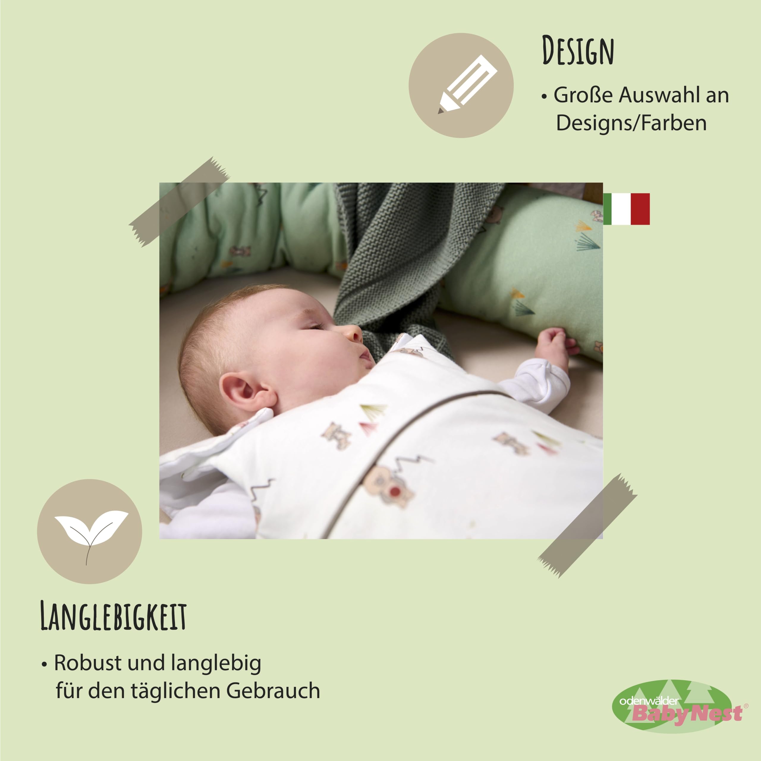Odenwälder Baby Schlafsack mit Mucki® | Allrounder 2,5 TOG | Ganzjahres Schlafsack
