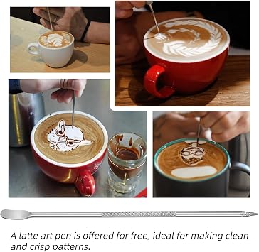 Stainless Steel Milk Frothing Pitcher - 20oz (600ml), Espresso Steaming Pitcher with Anti-scald Handle for Coffee, Cappuccino, Latte Art,Black