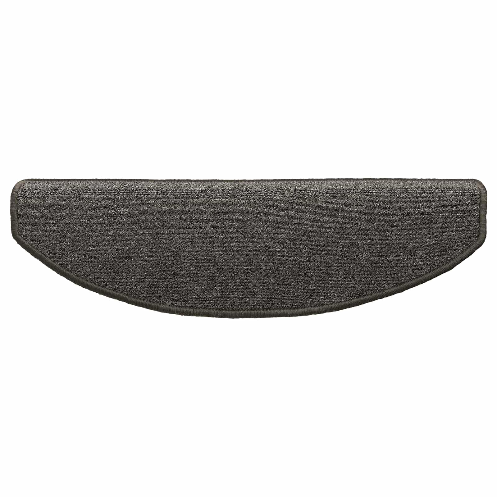 Mangloder Lot de 15 protections d'escalier autocollantes, demi-cercles, gris foncé, en velours 100 % polypropylène, 80 x 24,5 cm, antidérapants, insonorisants, lavables pour escaliers en bois