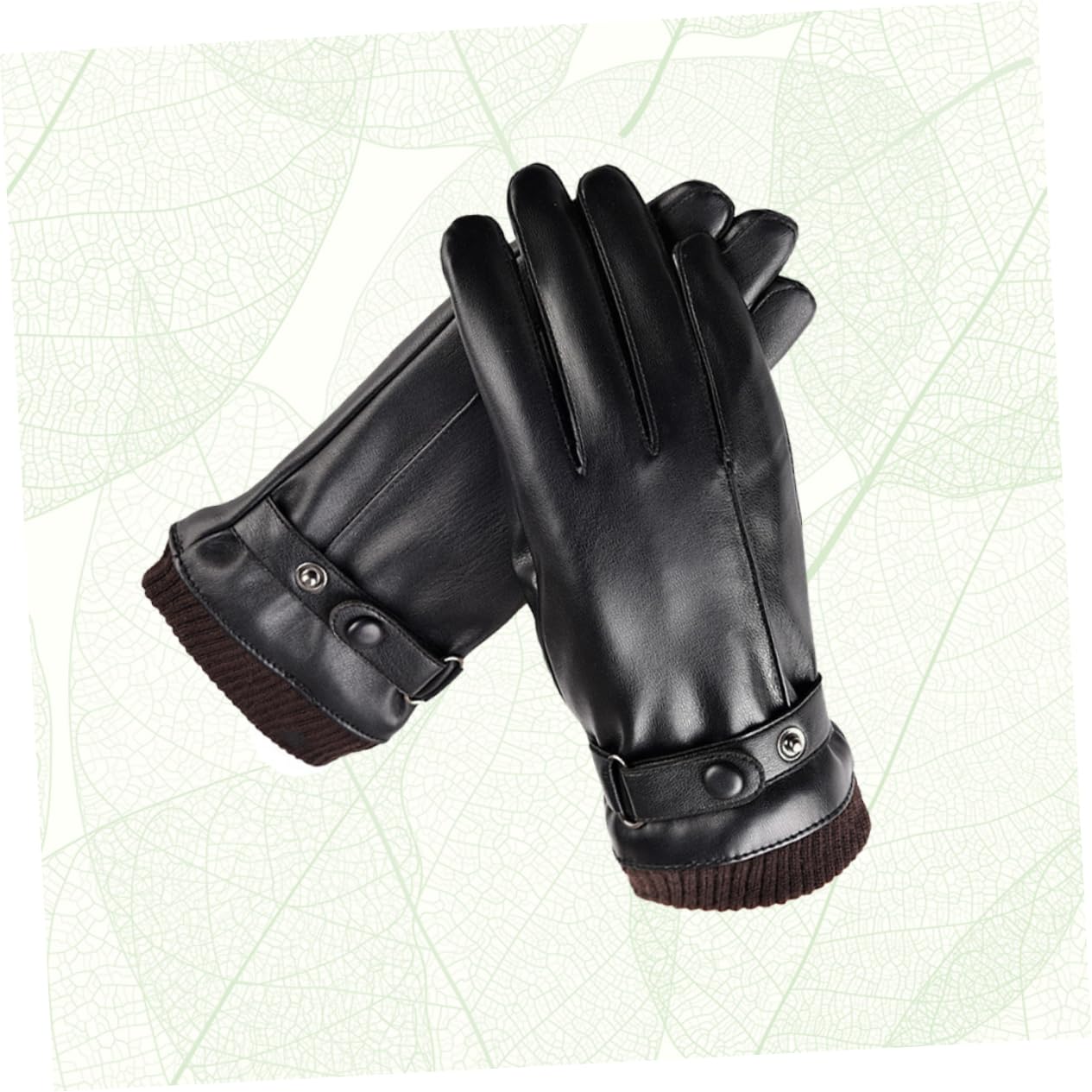 Parliky Gloves for Women Pu Leather Windproof Design - Palm Buckle Wrist for Skiing Biking and Cold Weather Activities