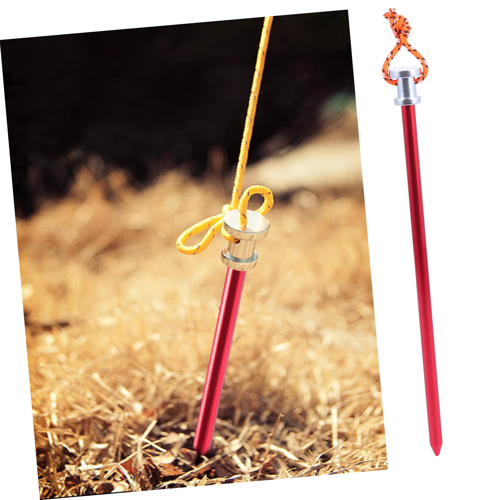 12 Picchetti Da Tenda In Plastica Giallo Fluorescente - 14,5 Cm - Robusti E Antiruggine Per Campeggio, Spiaggia, Sabbia, Telo Mare E Gazebo - 3