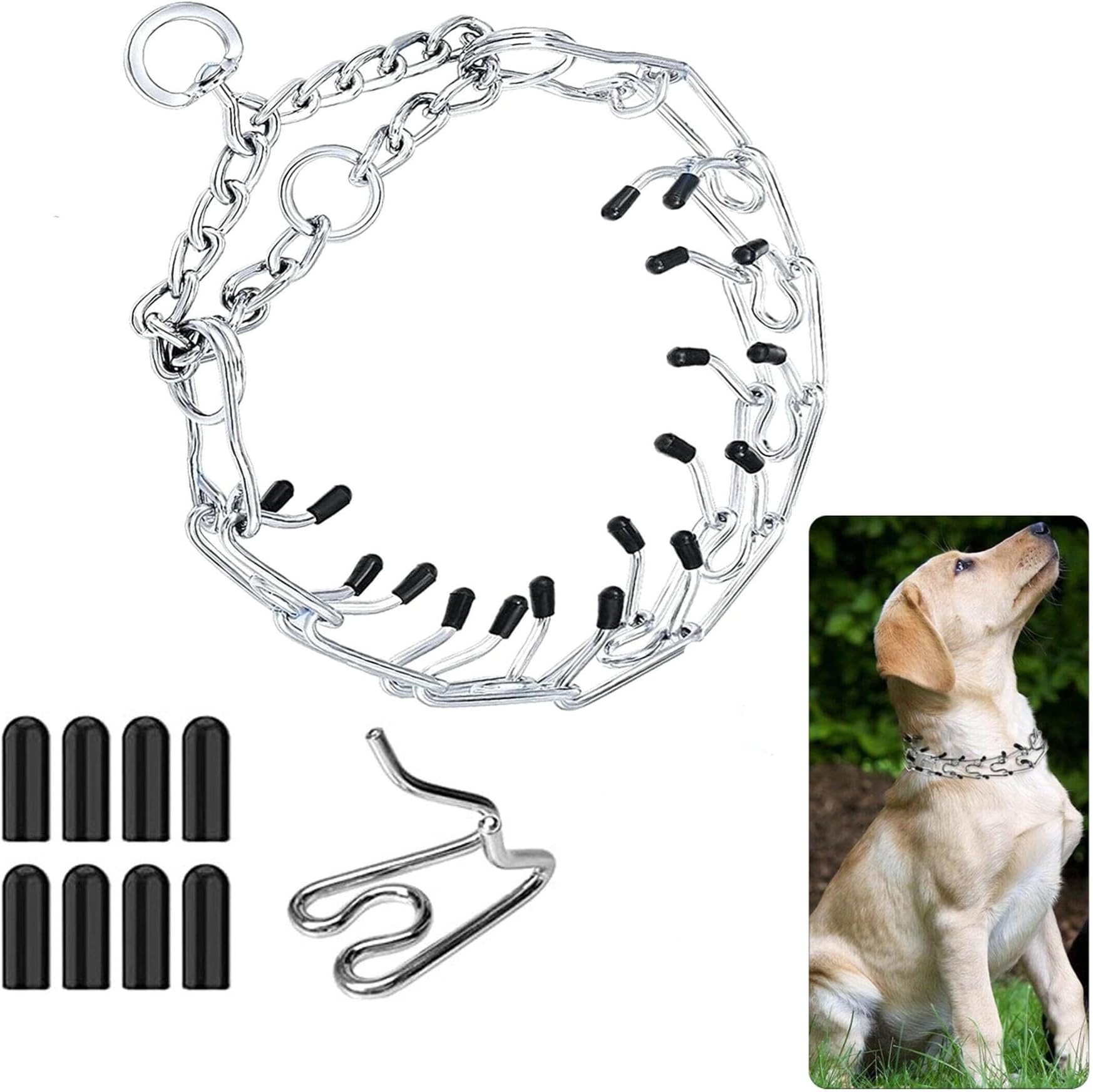Metal Choke Chain for Dog,BAIYSFFG Durable Thick Prong Collars for Pet Outdoor Training,Anti