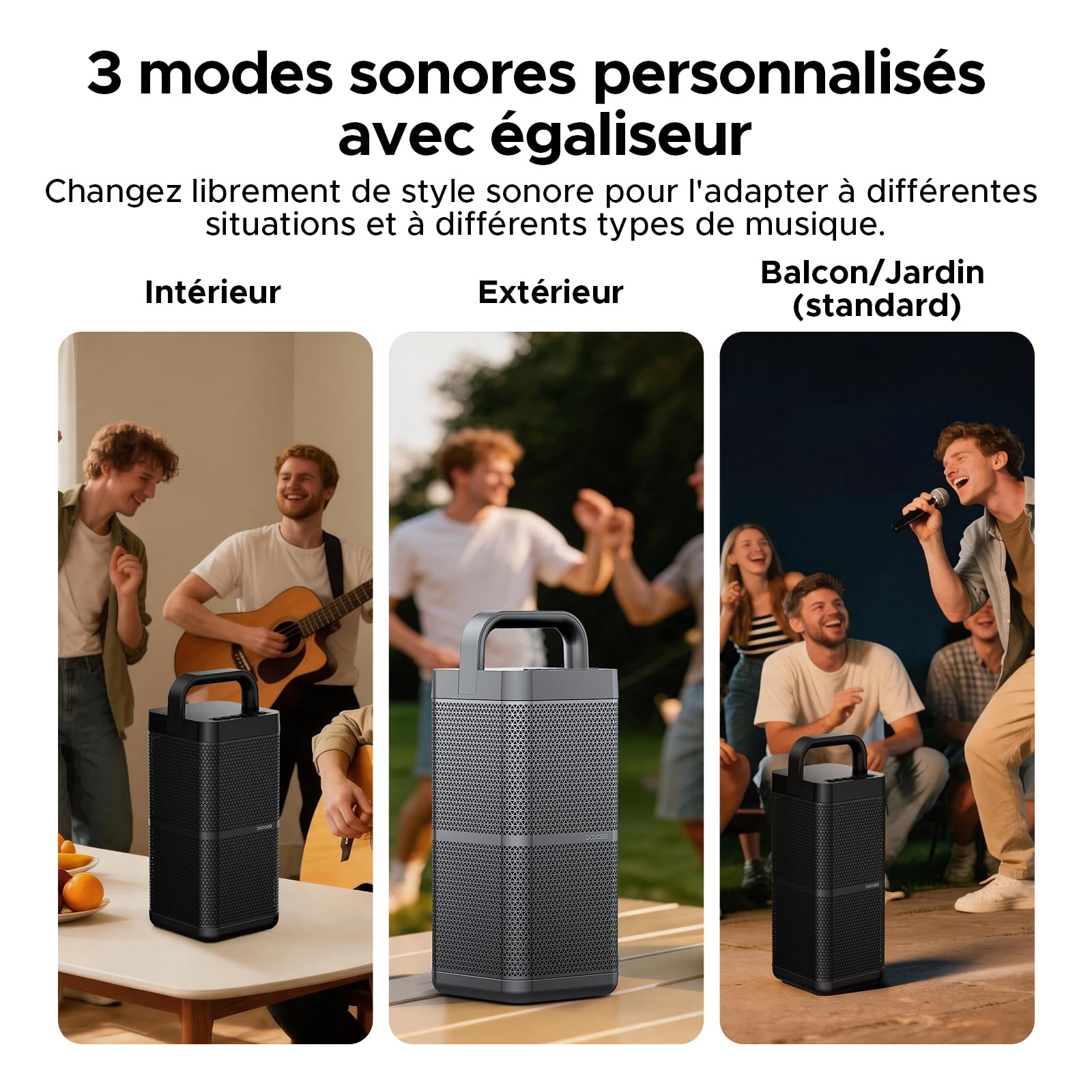 Enceinte Bluetooth Puissante 130W Crête Enceinte Portable avec Basses Renforcées, Boîtier Métallique, 20000mAh Batterie, Charge Rapide 60W, 13H Autonomie, IP66 Étanche,DSP,TWS pour l'extérieur,Camping