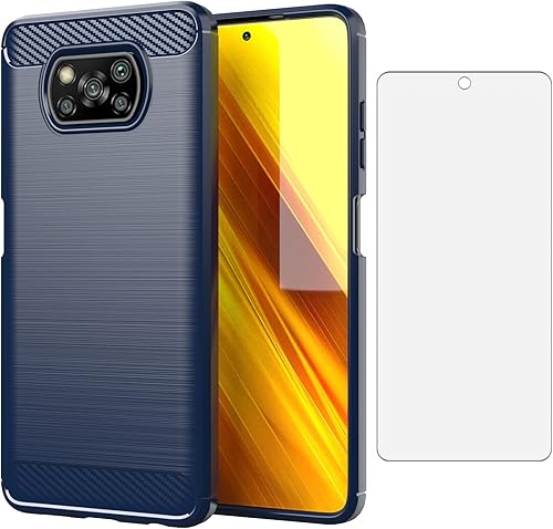 Asuwish Compatible con Xiaomi Poco X3 Pro/PocoX3 NFC/Poco X3 Funda y protector de pantalla de vidrio templado, accesorios protectores de teléfono
