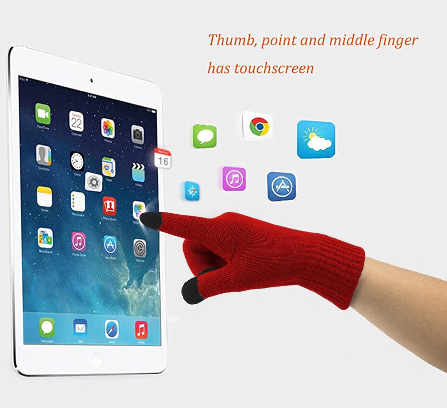 Muryobao 2 Pcs Womens Winter Knitted Beanie Hat Touch Screen Gloves Set Knit Cuffed Skull Cap with Faux Fur Pom