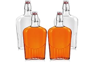 4-Piece Glass Flask Bottle Set