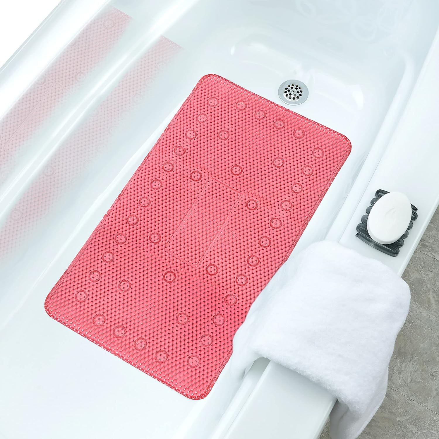 Grey Cotton Stripes Bathmats - Absorbent & Non-Slip -15