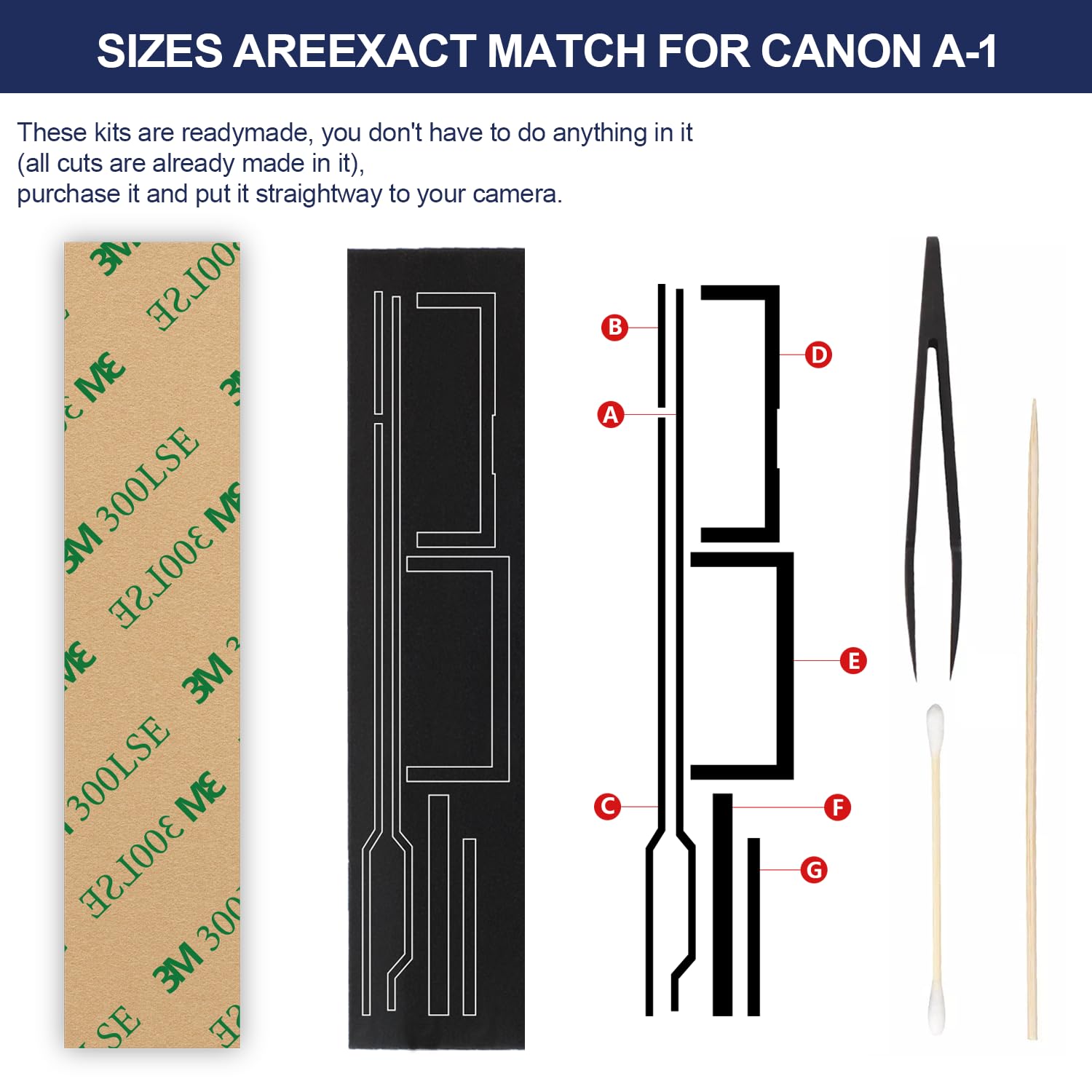 Kit De Remplissage Joint Lumière Pour Canon F1 / F1n – Mousse Pré-découpée Autocollante – Réparation Fuites Lumière