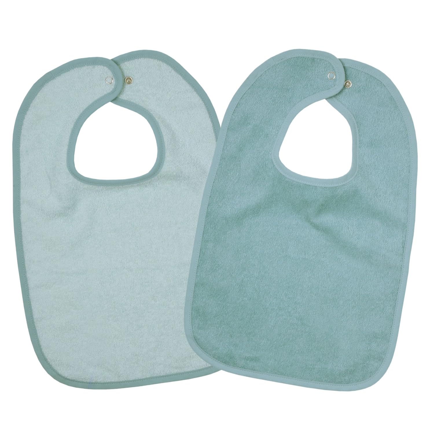 Wörner Set of 2 Baby Bibs Cotton – Baby Bibs – Adjustable Size with Buttons, Ökotex Certified – Terry Cloth 100% Cotton, Mint, One size