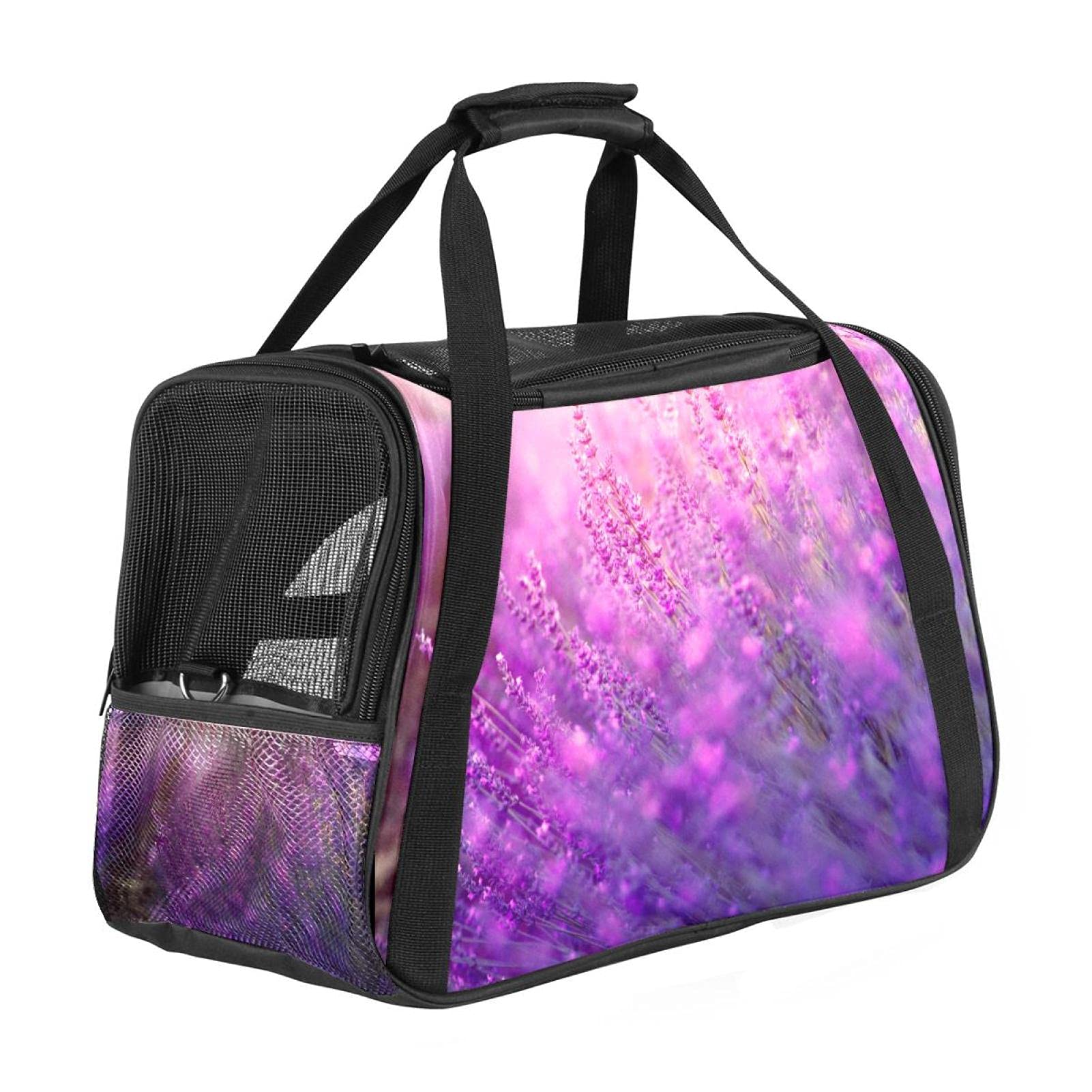 Sac de transport portable pour animal domestique chat chien lapin compatible avion lavande