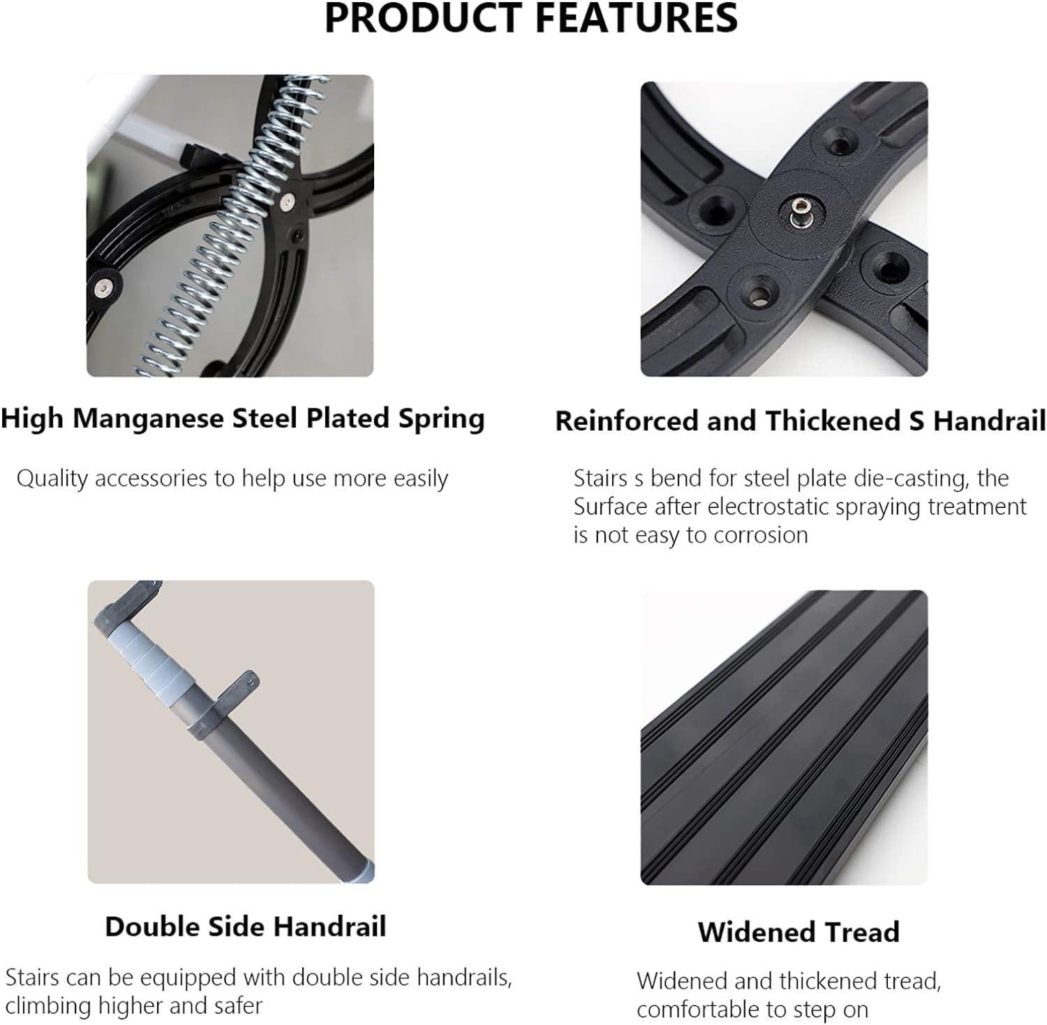 EYPKPL Dachbodentreppe Klappbar - Manuelle Zugleiter Mit Rutschfesten Stufen