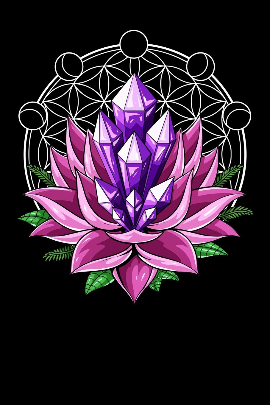 Spiritual Notebook: Lotus Flower Of Life Spiritual Sacred Geometry Crystals Notebook