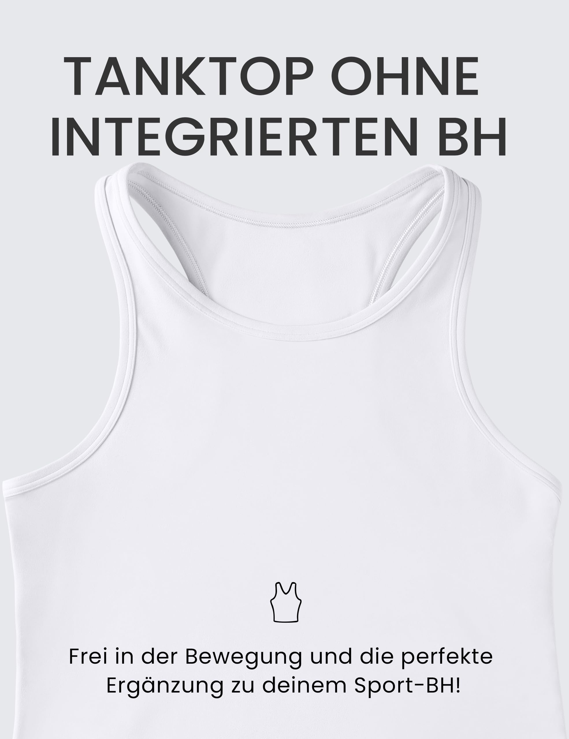 BAYDI Clouduxi Racerback Yoga Tank Top Mujer Deporte Tops Fitness Opaca Top Top de Cuello Alto Running Camiseta de tirantes Fitness Deporte