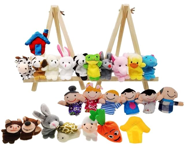 Foto 6 de 7 de JZK Juguete Marionetas de Mano Animales Marionetas de Dedos pequeños Juguetes Peluche para niños Detalles…