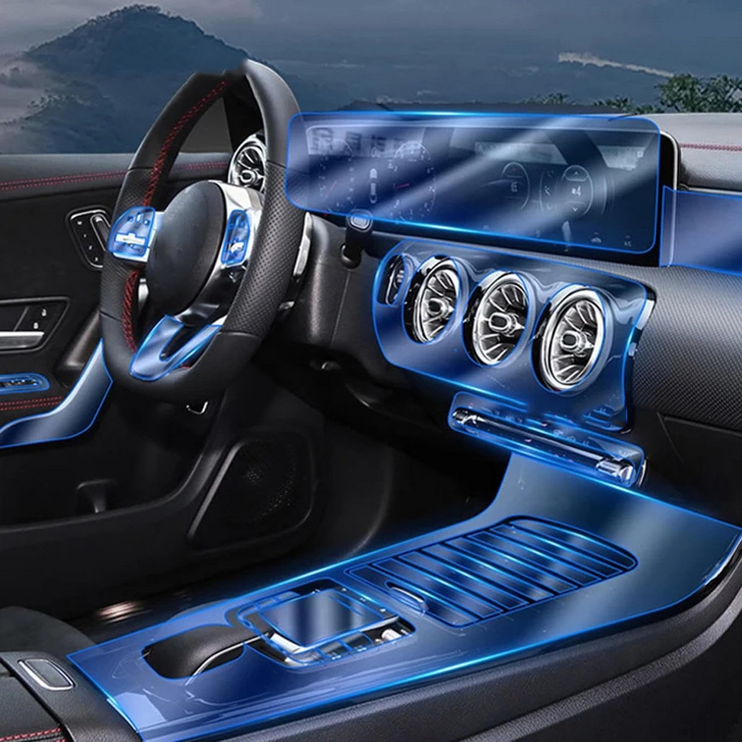 Film protecteur transparent en TPU pour écran console Mercedes CLA