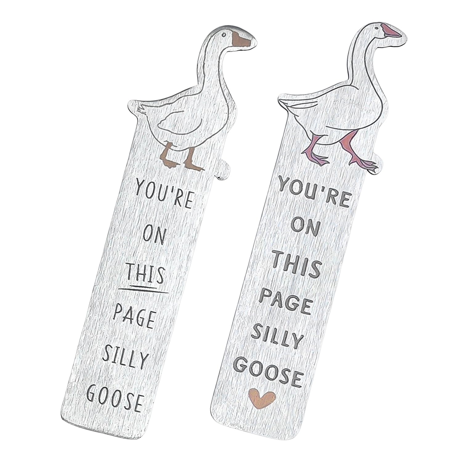 GDFHBD 2 Of Silly Goose Bookmarks, Durable Metal, Prevent Corners, Reading Companion, For Teenagers, Suitable For Learning To Read Markers.