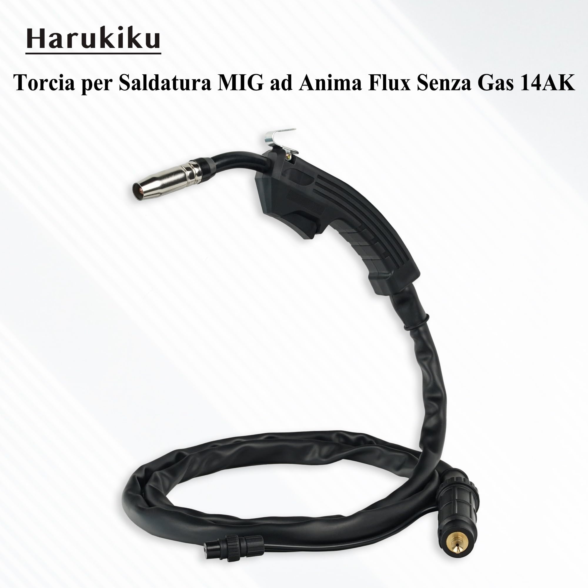 Torcia di saldatura MIG135 per saldatrici semiautomatiche non a gas MB 14AK 100A lunghezza 2m Adatto per saldatrici MIG135 Saldatrice non gas Torcia MIG