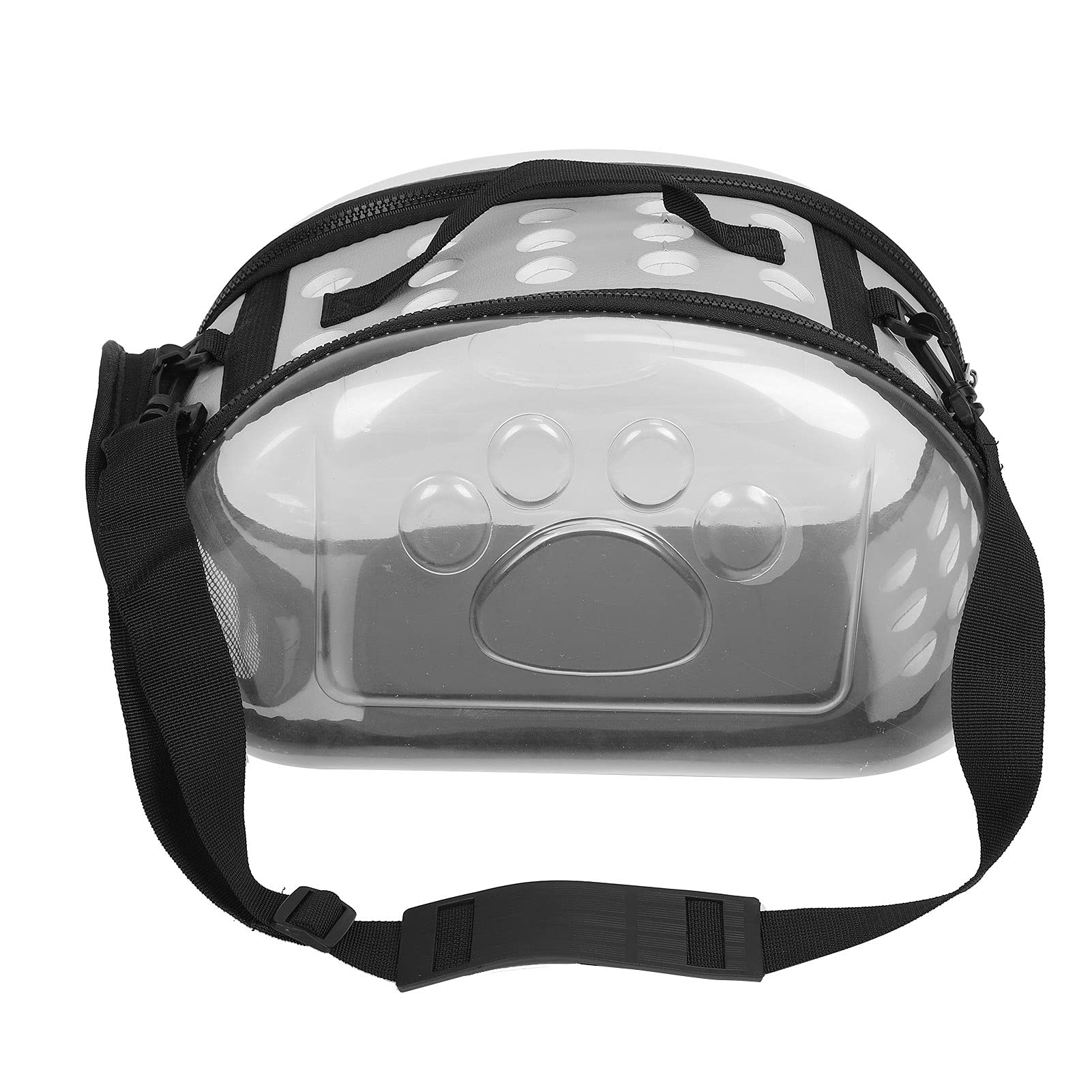Tomantery Transparent Pet Carrying Bag with Collapsible Structure for Cats and Dogs - Comfortable Shoulder Strap, Easy Zipper, and Odor Resistant - Perfect for Outdoor Use (M)