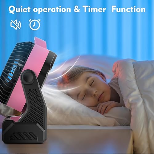 Miniatura 5 de RUNTOP Ventilador de camping con luz LED, 20000 mAh recargable alimentado por batería para tienda de campaña al aire libre con gancho, rotación de