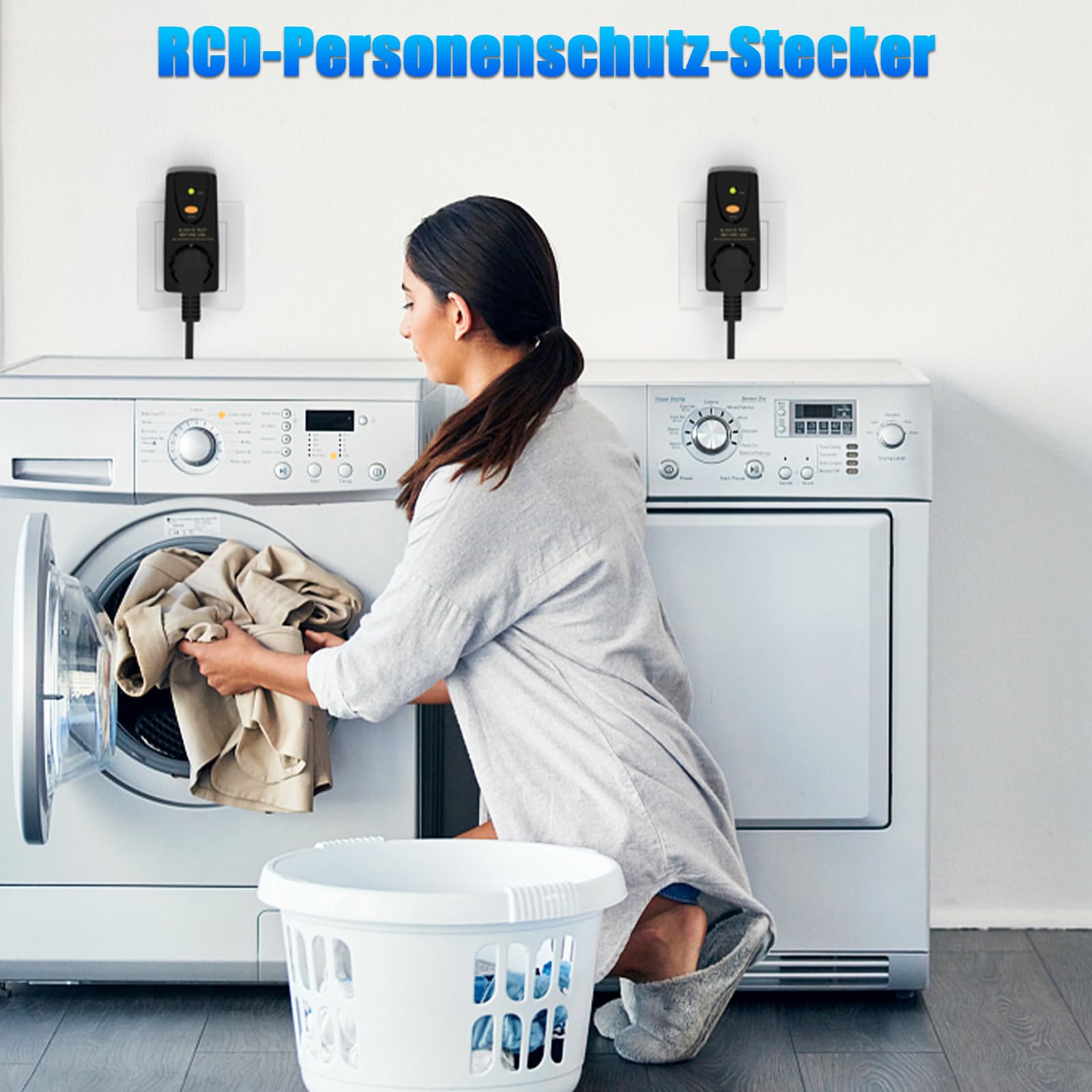FI, presa di protezione personale, anti-perdite e shock elettrico, 230 V/16 A FI interruttore di sicurezza, presa con interruttore di protezione FI adatto per elettrodomestici, nero