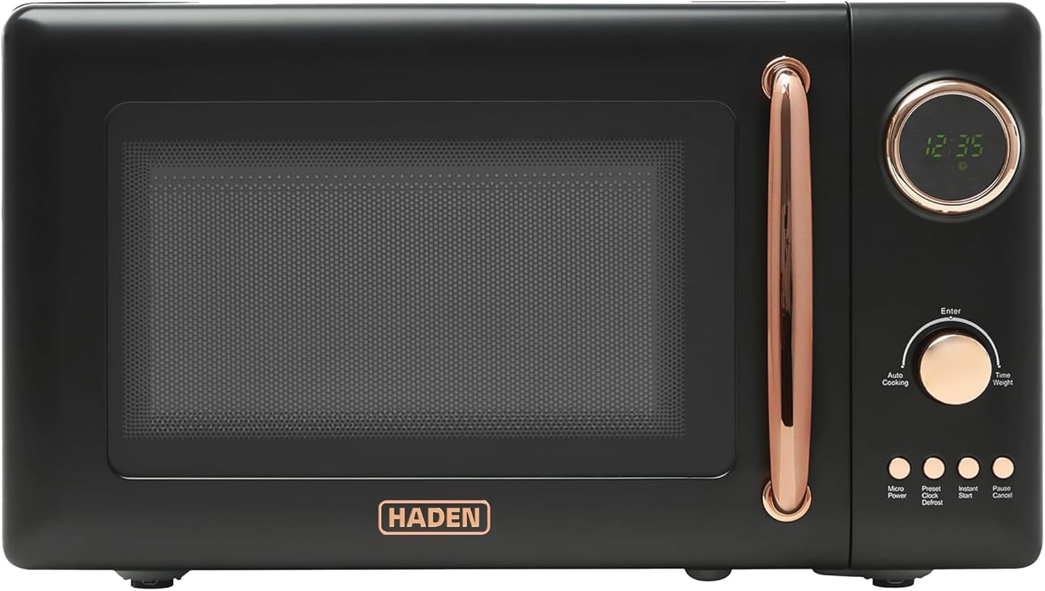 Haden Horno microondas de 700 vatios y 0.7 pies cúbicos con controles digitales, descongelación e inicio instantáneo para encimera,